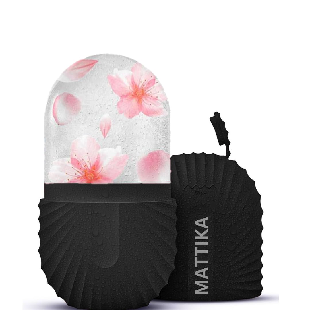 Ice Roller for Face & Eyes – Facial Ice Roller for Under Eye Puffiness, Reusable Silicone Ice Face Roller Massager for Skin Tightening, Pore Shrinking & Cooling Skincare Tool (Pink)