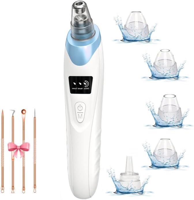 2026 Blackhead Remover Pore Vacuum,Facial Pore Cleaner-5 Suction Power,5 Probes,USB Rechargeable Blackhead Vacuum Kit Electric Pore Vacuum Tool for Adult