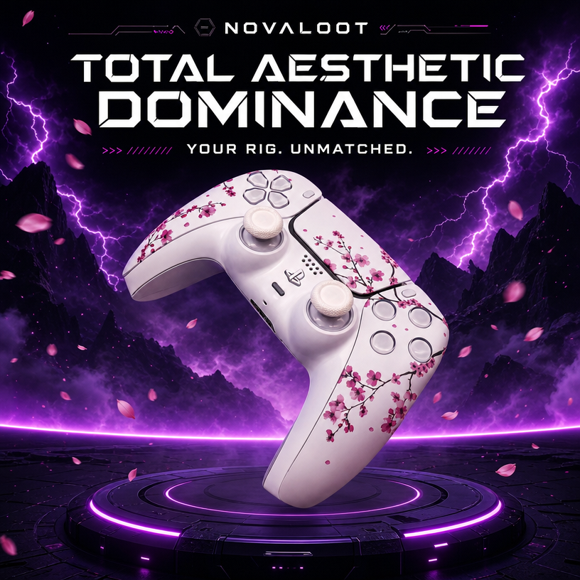 Pink Sakura PS5 DualSense Controller Shell Replacement Kit Nova Loot