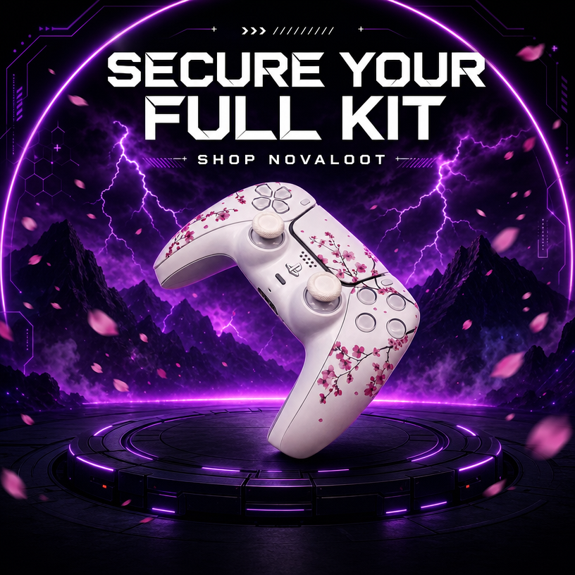 Pink Sakura PS5 DualSense Controller Shell Replacement Kit Nova Loot