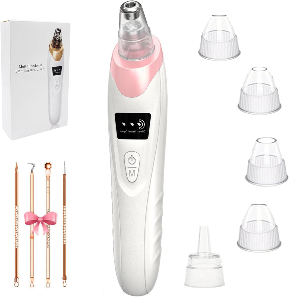 2026 Blackhead Remover Pore Vacuum,Facial Pore Cleaner-5 Suction Power,5 Probes,USB Rechargeable Blackhead Vacuum Kit Electric Pore Vacuum Tool for Adult