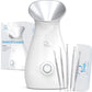 Pure Daily Care NanoSteamer Large 3-in-1 Nano Ionic Facial Steamer with Precise Temp Control - Humidifier - Unclogs Pores - Blackheads - Spa Quality - Bonus 5 Piece Stainless Steel Skin Kit (Teal)