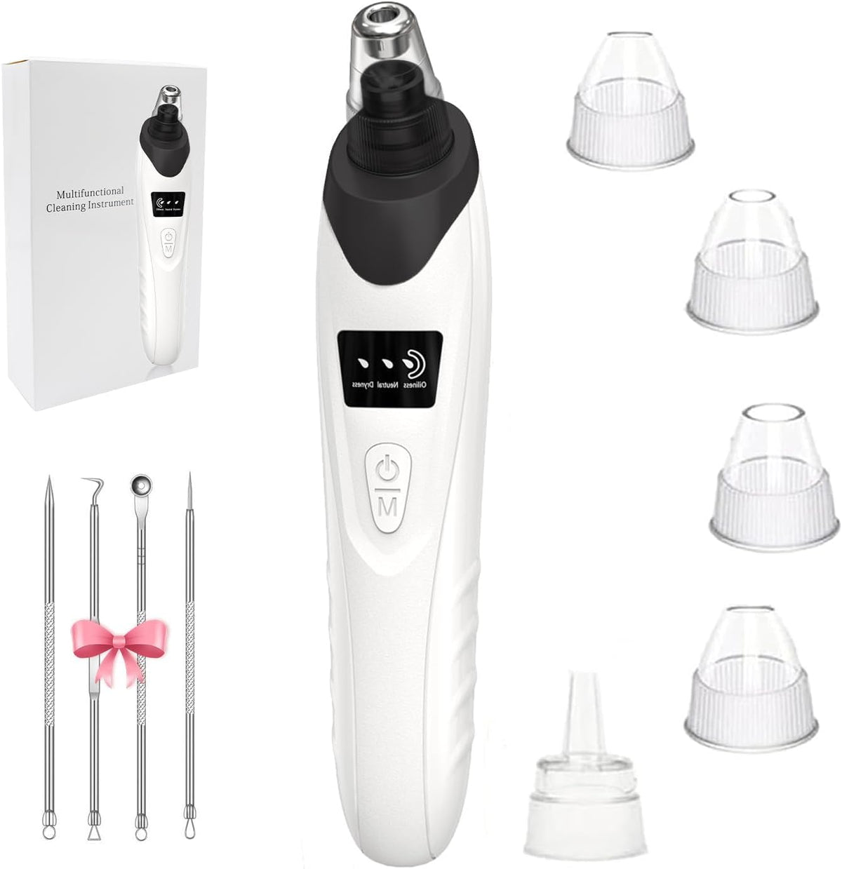 2026 Blackhead Remover Pore Vacuum,Facial Pore Cleaner-5 Suction Power,5 Probes,USB Rechargeable Blackhead Vacuum Kit Electric Pore Vacuum Tool for Adult