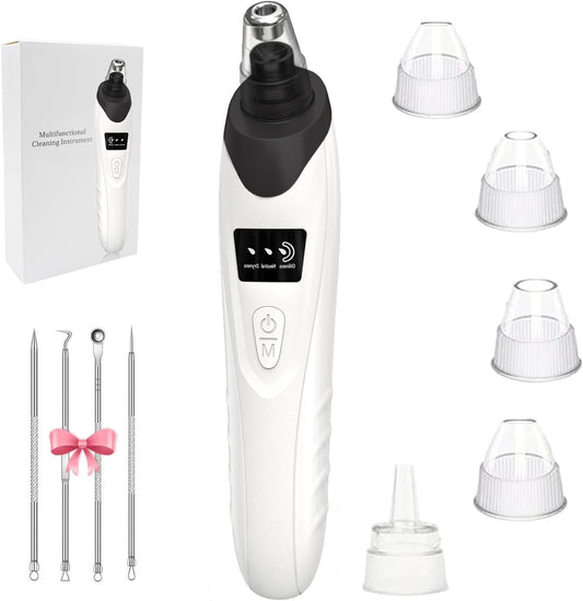 2026 Blackhead Remover Pore Vacuum,Facial Pore Cleaner-5 Suction Power,5 Probes,USB Rechargeable Blackhead Vacuum Kit Electric Pore Vacuum Tool for Adult