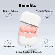 Ice Roller Set for Face and Eyes - Facial Skin Care Tools with 2 Cold Therapy Face Roller and Premium Travel Case, Self Care Gift for Men Women (Pink)