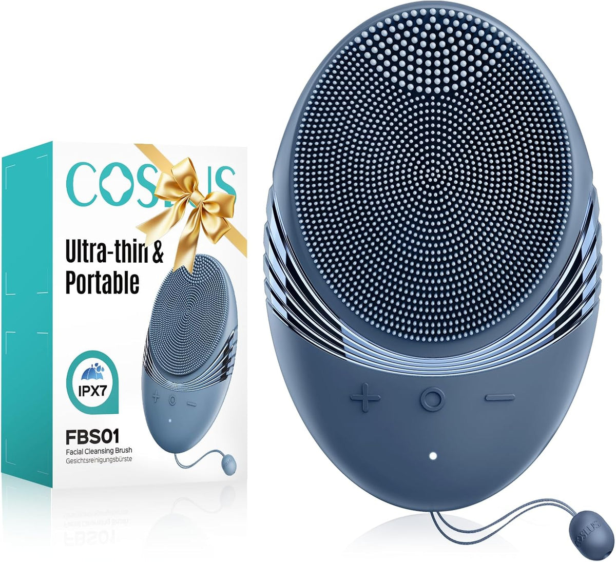 COSLUS Facial Cleansing Brush Face Scrubber : Portable Silicone Waterproof Rechargeable Face Wash Brush, 5 Cleansing Modes, Electric Deep Cleaning for Men & Women, Removing Blackhead (Light Purple)