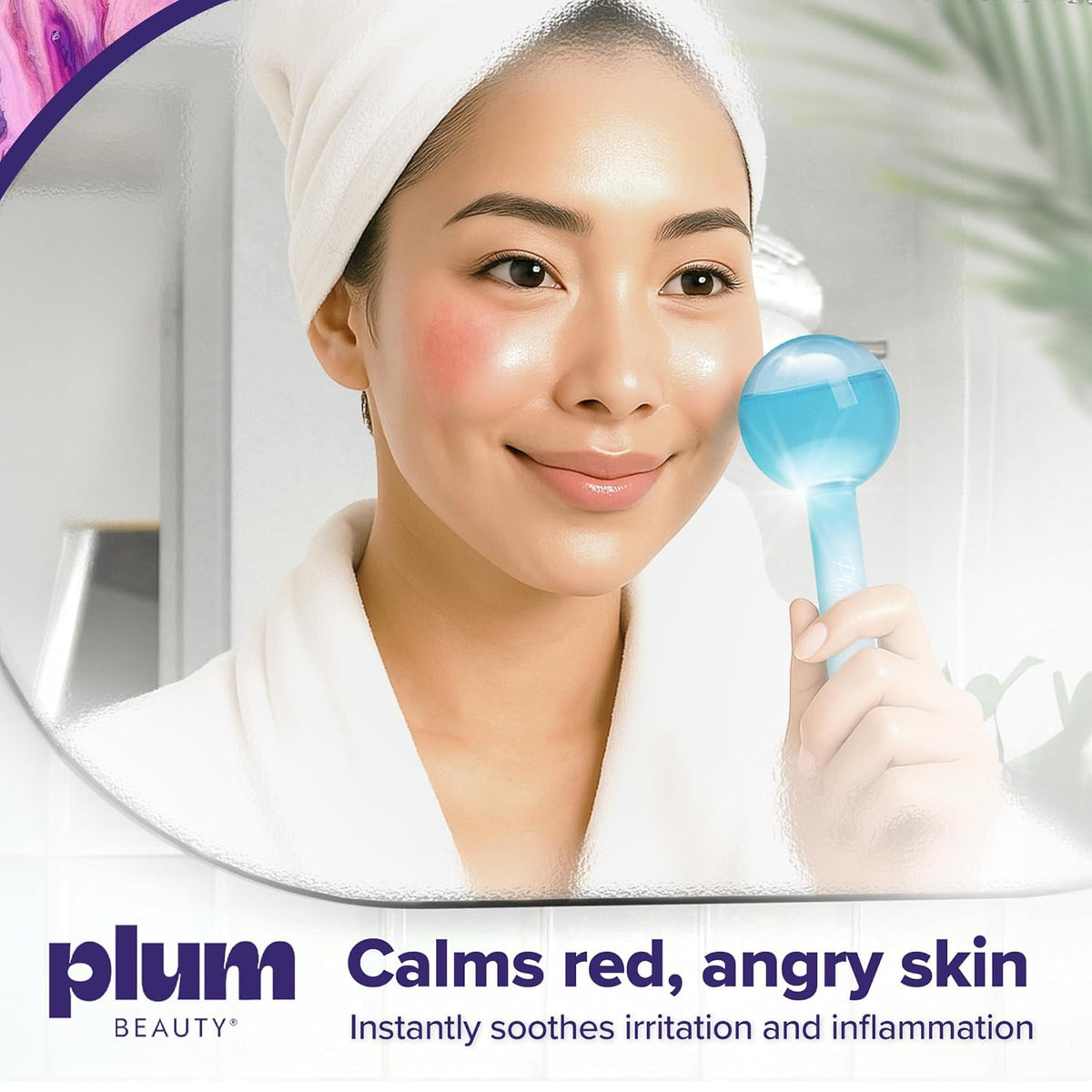 Plum Beauty Facial Cooling Globes, Cool Massage Tools for Reduces Puffiness