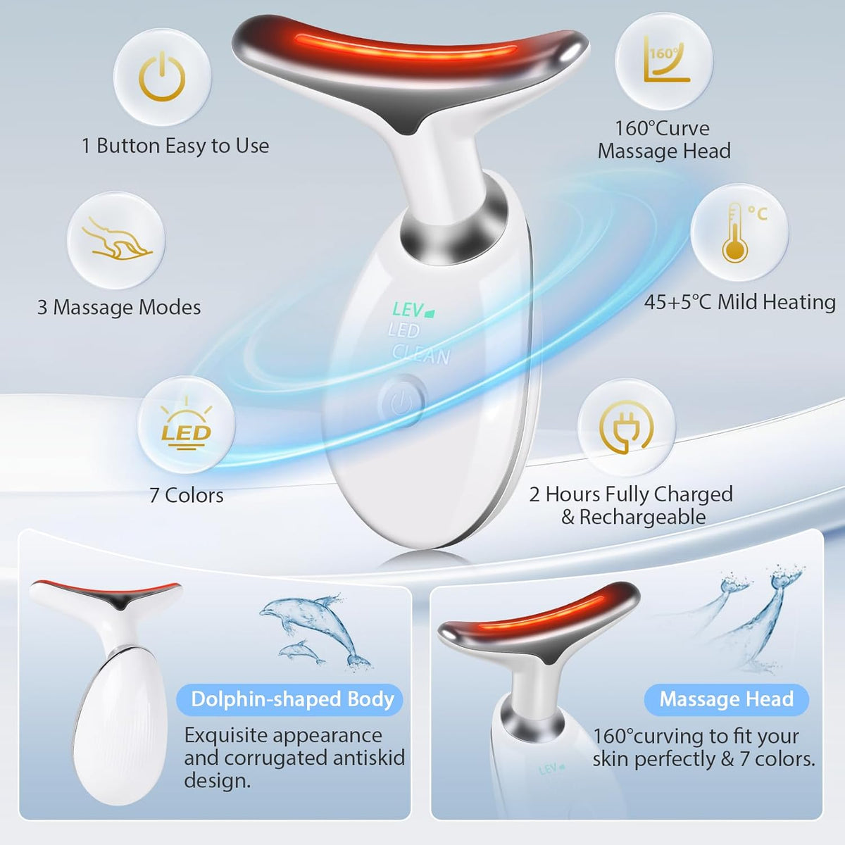 3 in 1 Face 𝖲cuIpting Tool, 7 Color Mode, Facial Massager for Face and Neck, At-Home Facial Beauty De𝗏ice for Skin Care, Face 𝖲cuIpting Wand