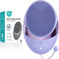 COSLUS Facial Cleansing Brush Face Scrubber : Portable Silicone Waterproof Rechargeable Face Wash Brush, 5 Cleansing Modes, Electric Deep Cleaning for Men & Women, Removing Blackhead (Light Purple)