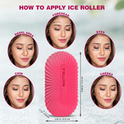 Ice Roller for Face & Eyes – Facial Ice Roller for Under Eye Puffiness, Reusable Silicone Ice Face Roller Massager for Skin Tightening, Pore Shrinking & Cooling Skincare Tool (Pink)