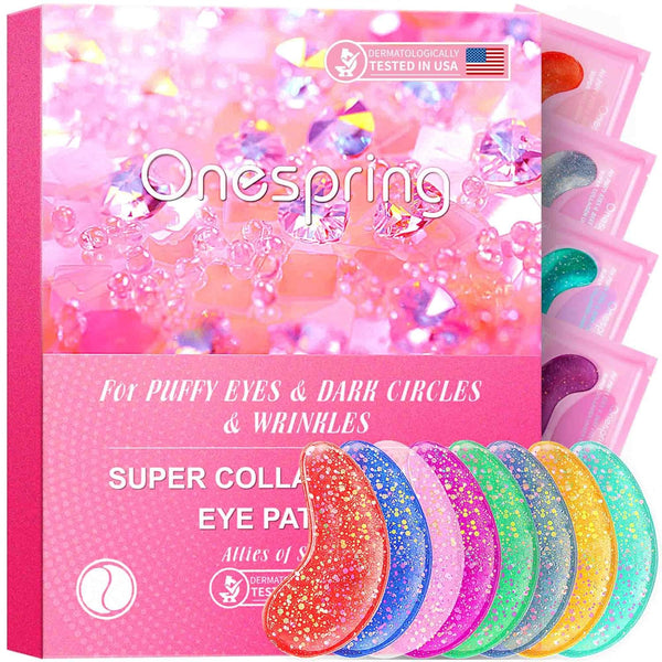 Onespring Under Eye Patches (24 Pairs) - Eye Masks for Wrinkles, Puffy Eyes, Dark Circles, Eye Bags, Under Eye Mask for Refreshing, Revitalizing, Gifts for Mom, Birthday Gift for Teenage Girls