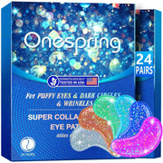 Onespring Under Eye Patches (24 Pairs) - Eye Masks for Wrinkles, Puffy Eyes, Dark Circles, Eye Bags, Under Eye Mask for Refreshing, Revitalizing, Gifts for Mom, Birthday Gift for Teenage Girls