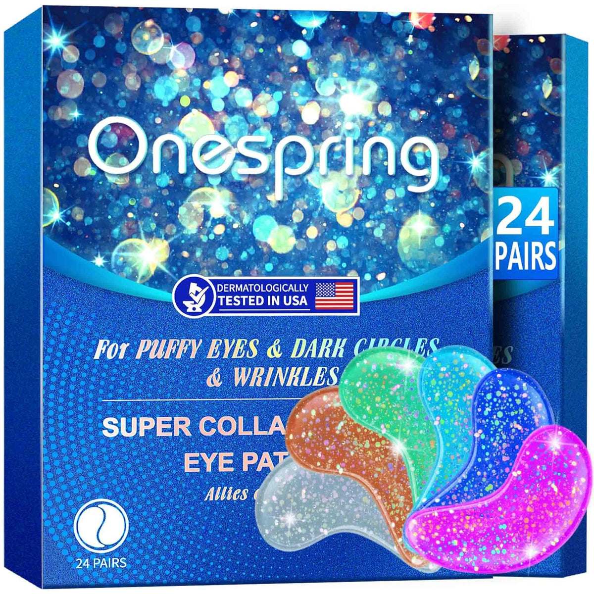 Onespring Under Eye Patches (24 Pairs) - Eye Masks for Wrinkles, Puffy Eyes, Dark Circles, Eye Bags, Under Eye Mask for Refreshing, Revitalizing, Gifts for Mom, Birthday Gift for Teenage Girls