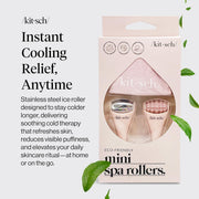 Kitsch Mini Facial Roller & Ice Face Roller Skin Care Tool Set – Stainless Steel Face Rollers to Reduce Puffiness, Redness & Headaches, Great Irritation Relief & Spa-Like Experience Anywhere - Blush