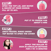 Ice Roller for Face & Eyes – Facial Ice Roller for Under Eye Puffiness, Reusable Silicone Ice Face Roller Massager for Skin Tightening, Pore Shrinking & Cooling Skincare Tool (Pink)