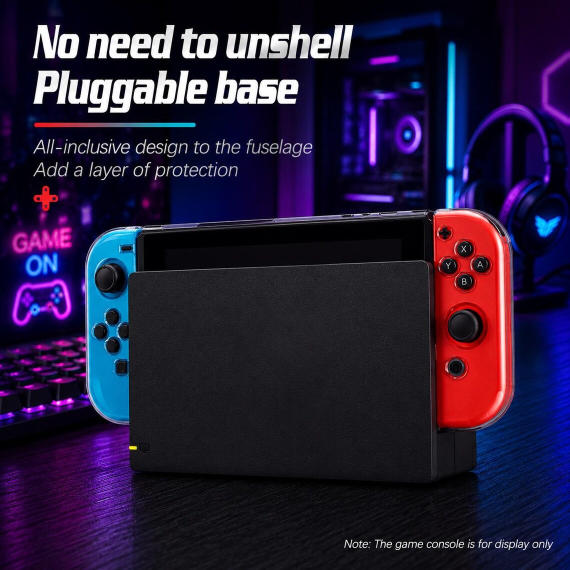 Clear ultra-thin protective case for Nintendo Switch console, Switch case with precise port and button cutouts