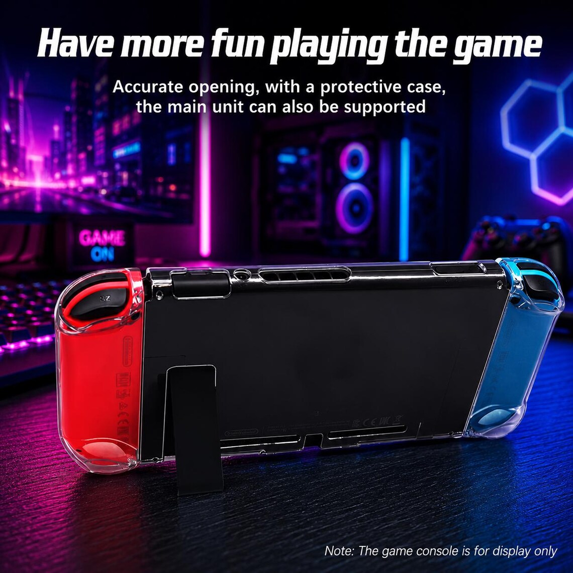 Clear ultra-thin protective case for Nintendo Switch console, Switch case with precise port and button cutouts