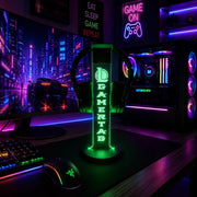 Personalized RGB LED gaming headphone stand, lit